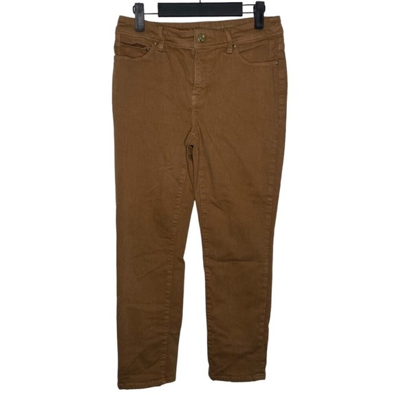 Chico's Denim - Chicos So Slimming Girlfriend Crop Jeans Brown Earth Tone Size 00 Regular